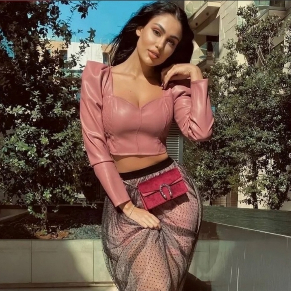 Zara Faux Leather Crop Top